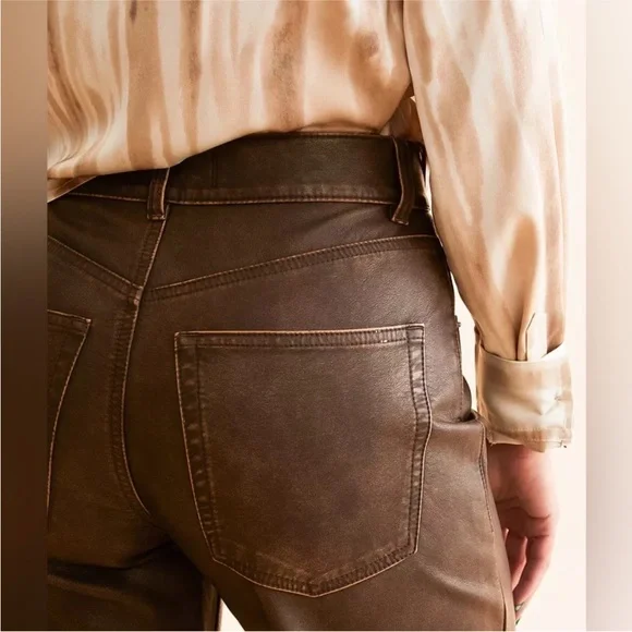 We the Free Misha Vegan Leather Pants Brown - Picture 7 of 8